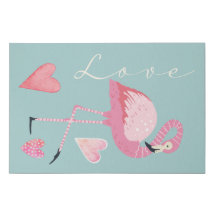 Roze Flamingo Liefde Nep Canvas