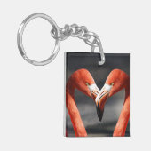 Roze Flamingo Love Sleutelhanger (Voorkant Links)