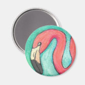 Roze Flamingo - magneet (Voorkant / Achterkant)