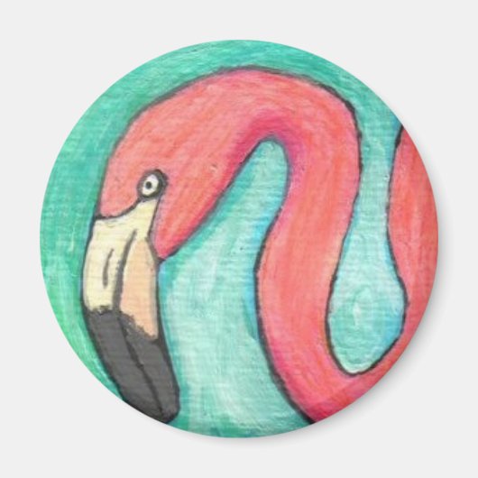Roze Flamingo - magneet (Voorkant)