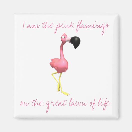 Roze Flamingo Magnet Magneet (Voorkant)