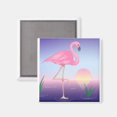 Roze Flamingo Magnet Magneet (Voorkant / Achterkant)