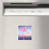Roze Flamingo Magnet Magneet (Insitu (Vaatwasser))