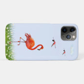 Roze Flamingo & Meadow met Flowers op Light Blue Case-Mate iPhone Case (Achterkant (horizontaal))