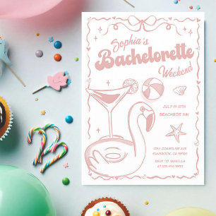 Roze Flamingo Meidenavakantie Strandfeest Kaart