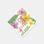 Roze Flamingo Meisje 1e Verjaardag Servet (Hoek)