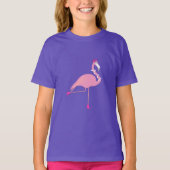 Roze Flamingo - Meisjes' Basic T-Shirt (Voorkant)