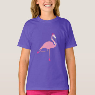 Roze Flamingo - Meisjes' Basic T-Shirt