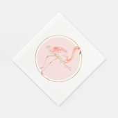 Roze flamingo met gepersonaliseerd goud en lijst servet (Hoek)