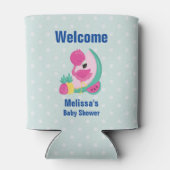 Roze Flamingo met Watermeloen en ananas Blikjeskoeler (Achterkant)