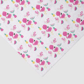 Roze Flamingo met Watermeloen en ananas Tissuepapier (Detail)
