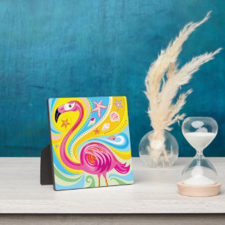 Roze Flamingo met Zeester Fotoplaat