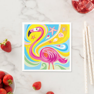 Roze Flamingo met Zeester Servet