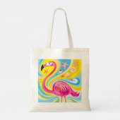 Roze Flamingo met Zeester Tote Bag (Achterkant)