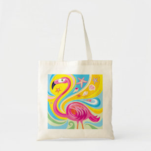 Roze Flamingo met Zeester Tote Bag