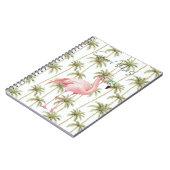 Roze Flamingo met zonnebril Palmbomen Notitieboek (Linkerzijde)