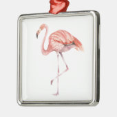 Roze Flamingo Metalen Ornament (Links)