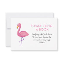Roze Flamingo Modern Baby shower brengt boek mee