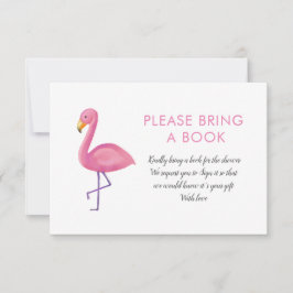 Roze Flamingo Modern Baby shower brengt boek mee Kaart