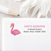 Roze Flamingo Modern Baby shower Etiket (Insitu)
