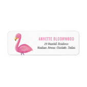 Roze Flamingo Modern Baby shower Etiket (Voorkant)
