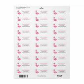 Roze Flamingo Modern Baby shower Etiket (Full Sheet)