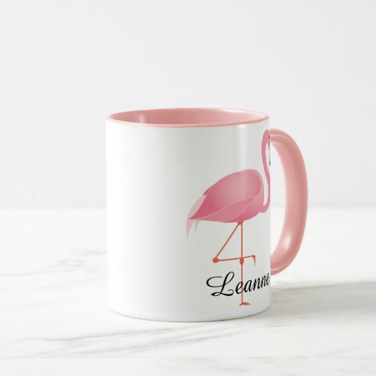 Roze Flamingo Mok (Voorkant rechts)