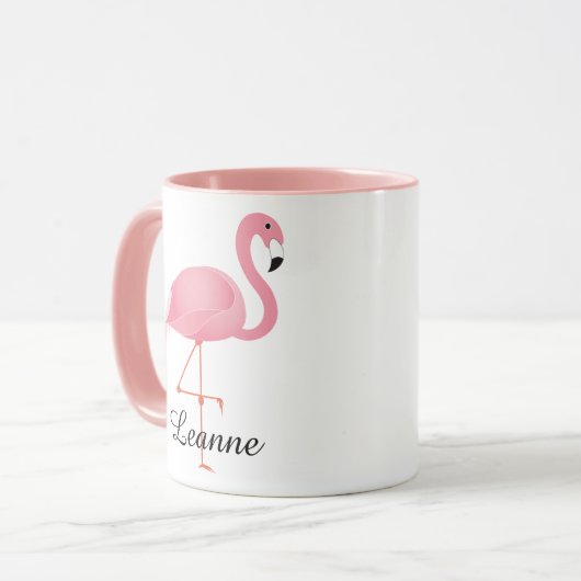 Roze Flamingo Mok (Voorkant links)