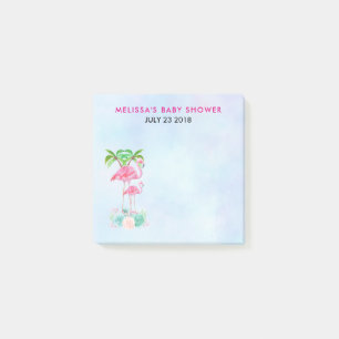 Roze Flamingo Momma & Baby met palmbomen Post-it® Notes