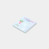 Roze Flamingo Momma & Baby met palmbomen Post-it® Notes (Schuin)