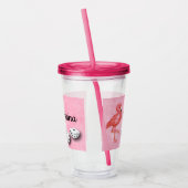 Roze Flamingo Monogram Bunco Player Dice Acryl Drinkbeker (Links)