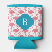 Roze Flamingo Monogram kan Blikjeskoeler (Achterkant)