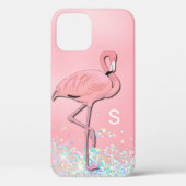 Roze Flamingo Monogrammed Case-Mate iPhone Case (Achterkant)