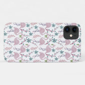 Roze flamingo naadloos patroon op witte achtergron Case-Mate iPhone case (Achterkant (horizontaal))