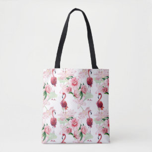 Roze Flamingo: Naadloze Patroon Elegantie Draagtas