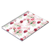 Roze Flamingo: Naadloze Patroon Elegantie Notitieboek (Linkerzijde)