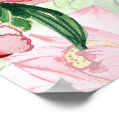 Roze Flamingo: Naadloze Patroon Elegantie Poster (Hoek)