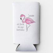 Roze Flamingo Oh Flock Het is mijn verjaardag Cust (Voorkant)