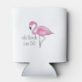 Roze Flamingo Oh Flock Ik ben 50 Blikjeskoeler (Achterkant)