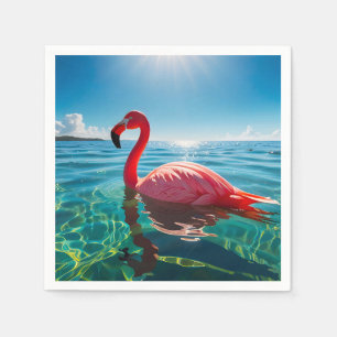 Roze flamingo onder de hemel servet