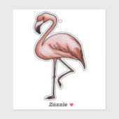 roze flamingo-ontwerp sticker (Vel)