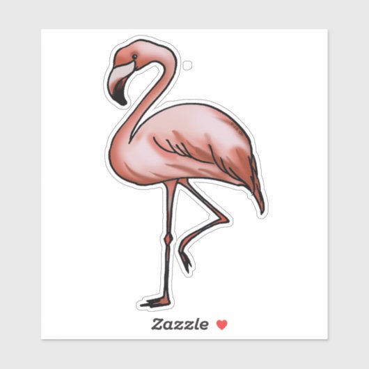 roze flamingo-ontwerp sticker (Vel)