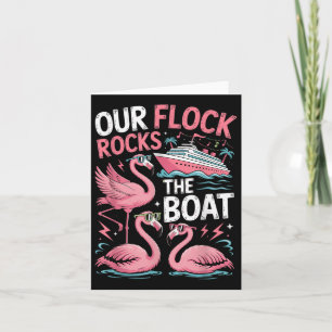 Roze flamingo Onze kudde rotsen de boot vakantie a Kaart