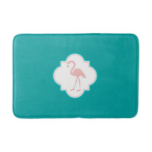 Roze Flamingo op Blauwgroen