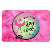 Roze Flamingo Op een dag of Dag Één u beslist Cita Magneet (Horizontaal)