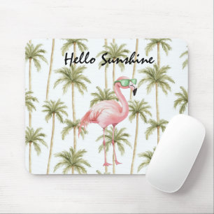 Roze Flamingo Palmbomen Muismat