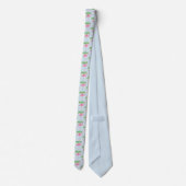 Roze Flamingo Palmbomen Tropische Stijl Stropdas (Achterkant)