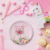 Roze Flamingo Papieren Bordje (Feest)