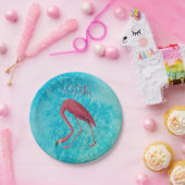  roze flamingo papieren bordje (Feest)