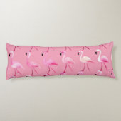 Roze Flamingo Paradise Waterverf Pattern Lichaamskussen (Achterkant)